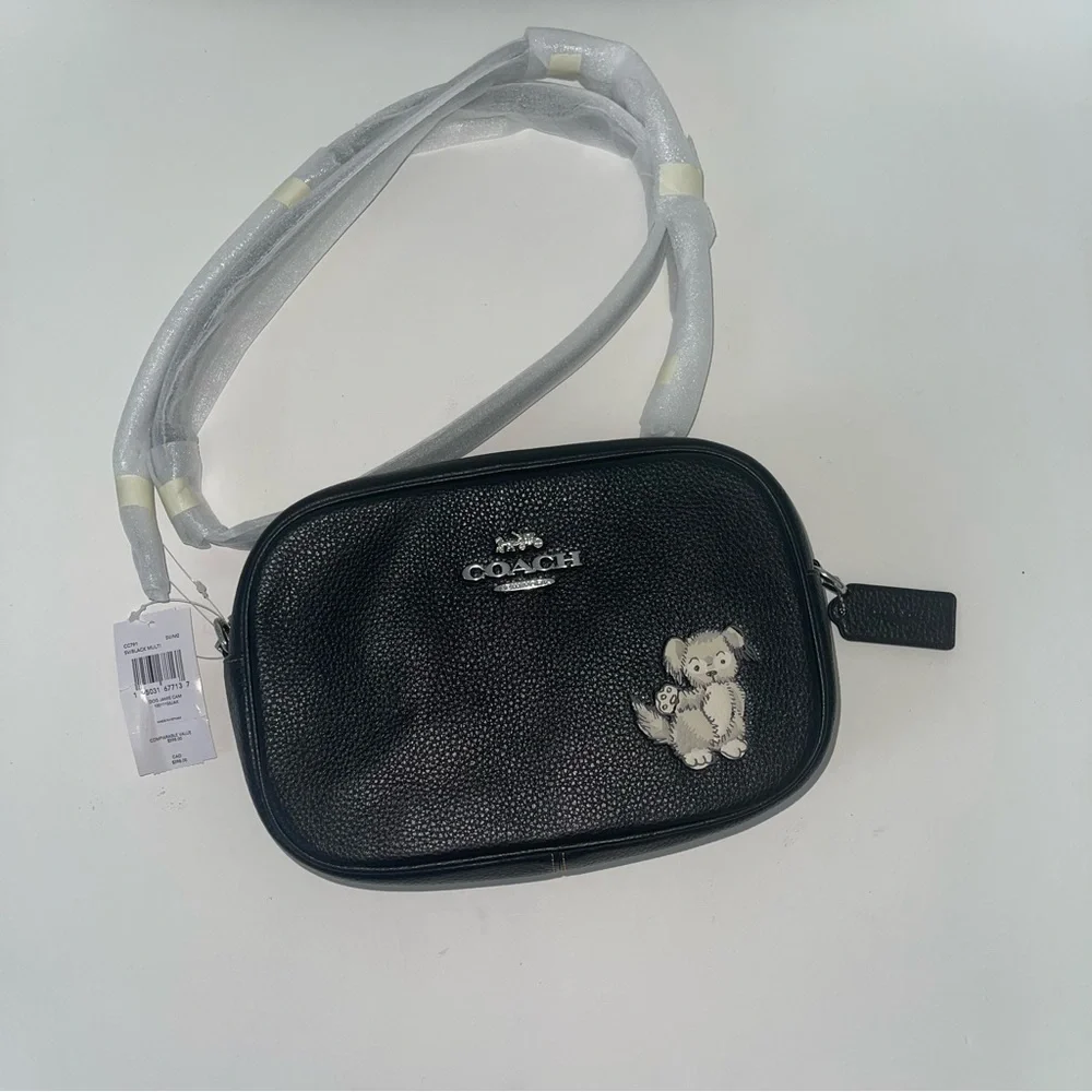 Coach Jamie Camera Bag With Happy Dog In Silver & Black Multi Color- New W/ Tag - Picture 3 of 16